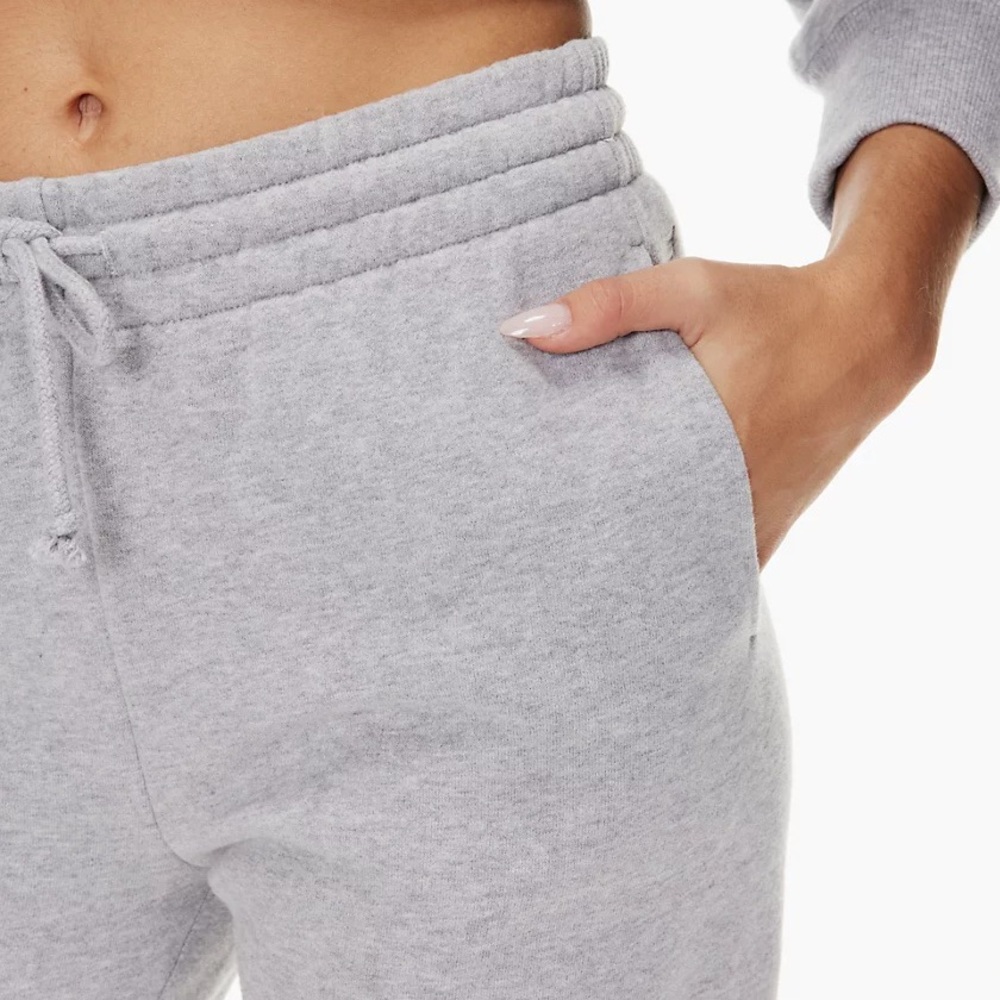 Aritzia TNA cozy perfect fleece sweatpants - size L - heather Dover grey